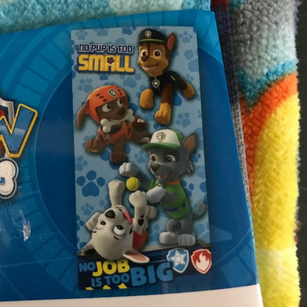 Nickelodeon Paw Patrol Bath Towel 25x50 Blue NEW No Pup Is Too Small Graphic